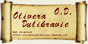 Olivera Dulikravić vizit kartica